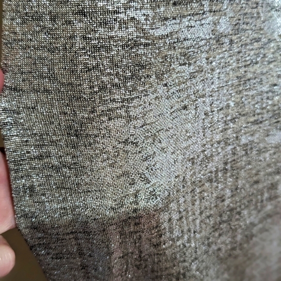 Silver Metallic Dress Cap Sleeve Wedding Guest Size 12P Connected Apparel NWT - Picture 4 of 4